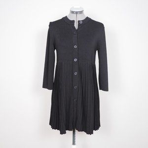 COS Black Button Pleated A-line Dress Size XS